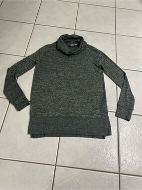 GAP Dark Green/Gray Ribbed Cowl Neck Sweater